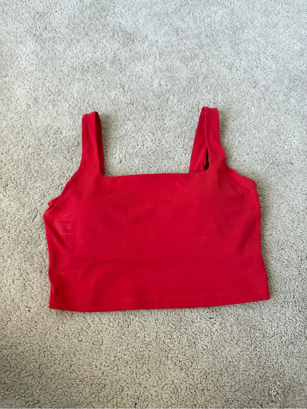 CRZ YOGA Red Square-Neck Crop Tank